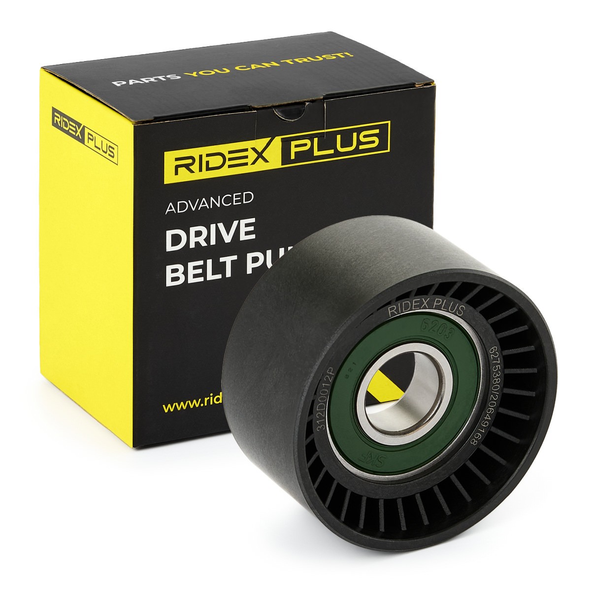 RIDEX PLUS Deflection / Guide Pulley, v-ribbed belt Article number: 312D0012P cheaply