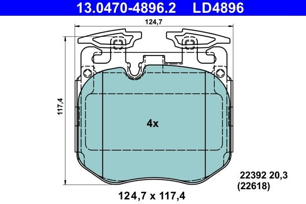 ATE Brake pad set Article number: 13.0470-4896.2 cheaply