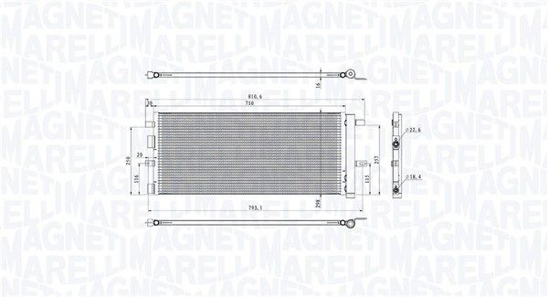 MAGNETI MARELLI Air conditioning condenser Article number: 350203103900 cheaply