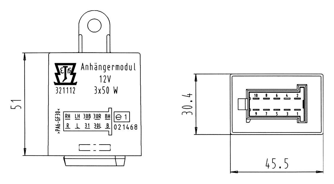 OEM Styreenhed, anhængeranordning 321112 fra ERICH JAEGER