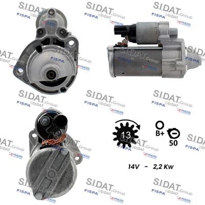 SIDAT Starter motor Article number: S12BH0905 cheaply