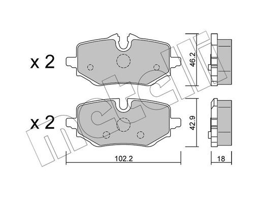 METELLI Brake pad set Article number: 22-1368-0 cheaply