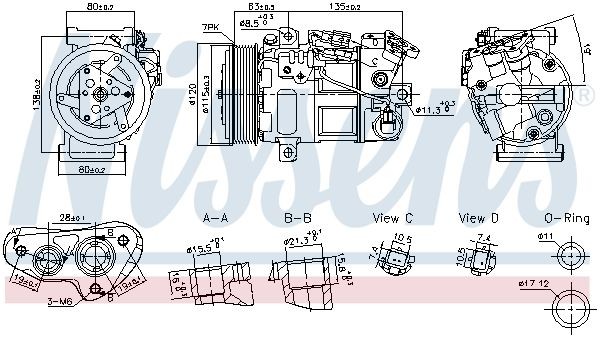NISSENS Air conditioning compressor Article number: 891017 cheaply