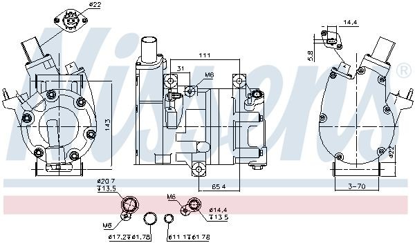 NISSENS Air conditioning compressor Article number: 891066 cheaply