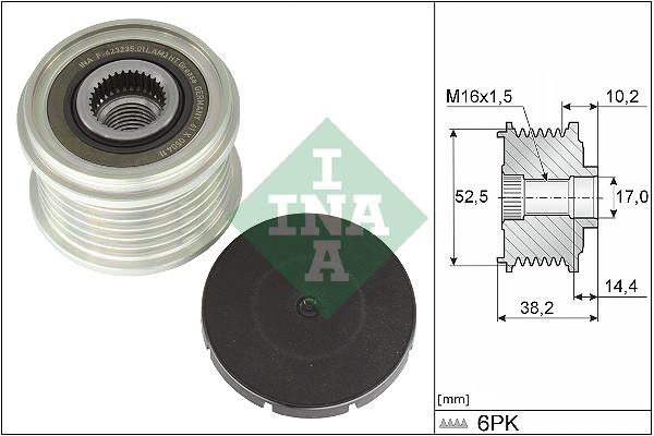 INA Alternator Freewheel Clutch Article number: 535 0369 10 cheaply