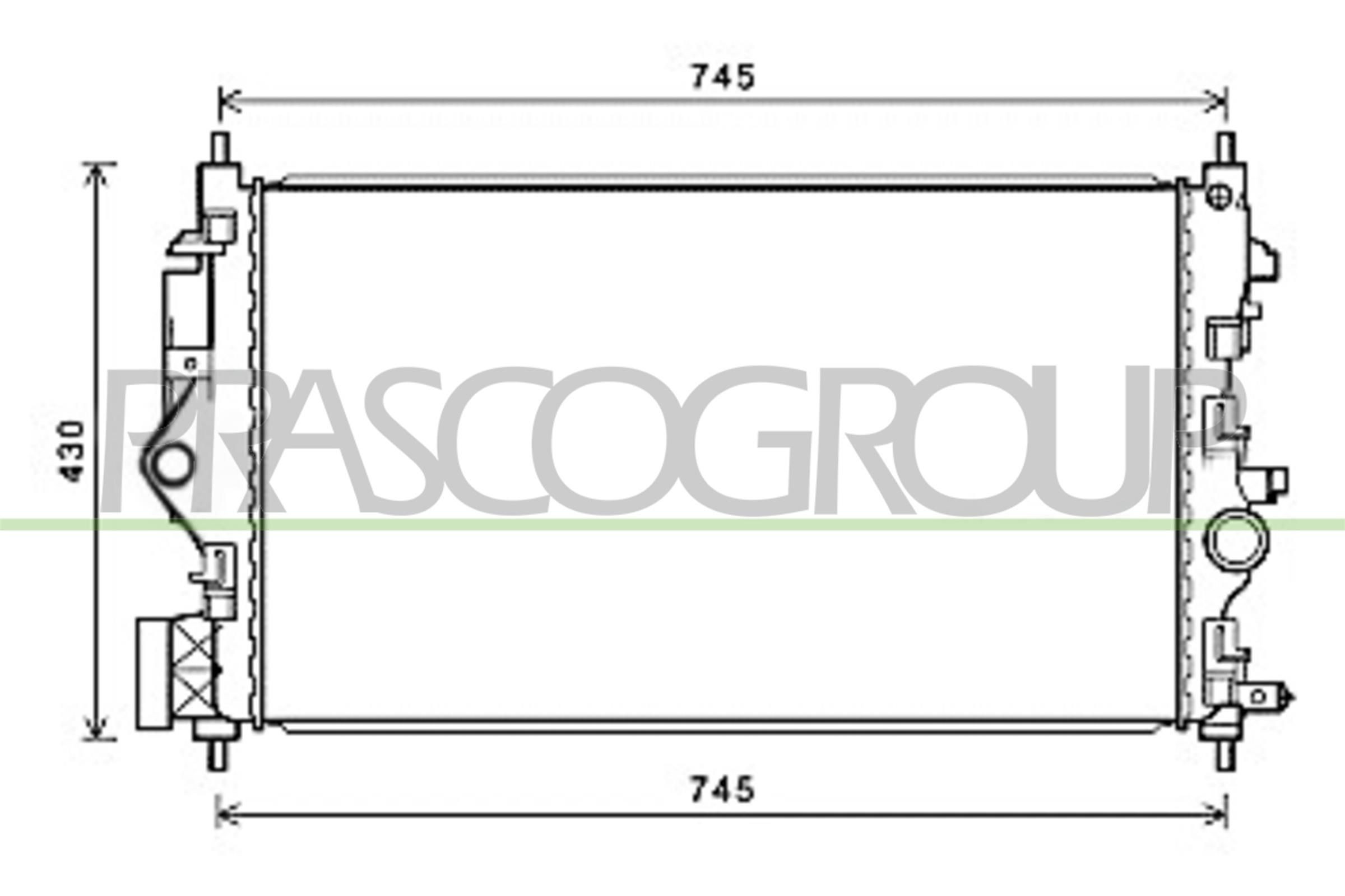 PRASCO Engine radiator Article number: OP418R001 cheaply