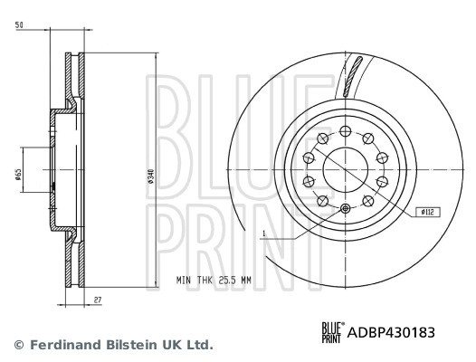 BLUE PRINT Bremseskive Varenummer: ADBP430183 billige