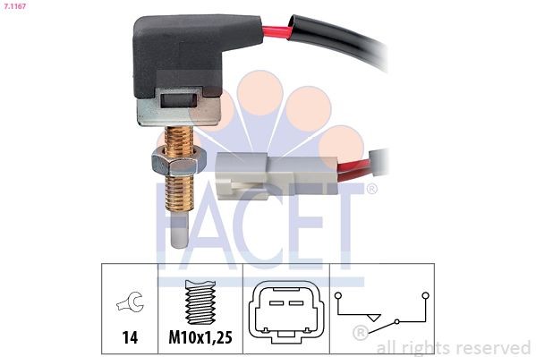 FACET Switch, clutch control (cruise control) Article number: 7.1167 cheaply