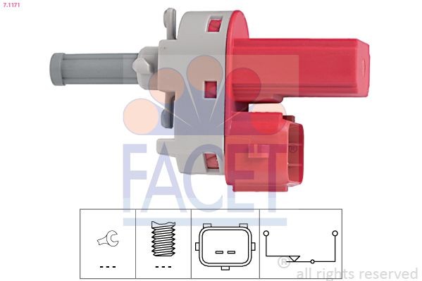 FACET 7.1171 Ключ, задействане на съединителя (Geschwindigkeitsregelanlag TRANSIT 2.4 DI RWD (F_B_, F_C_, F_A_) 120 K.C. дизел 2006