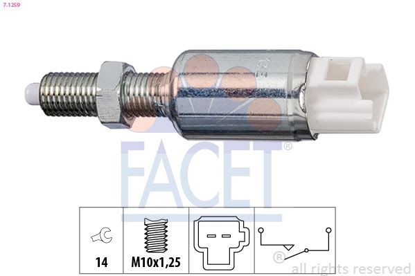 FACET Switch, clutch control (cruise control) Article number: 7.1259 cheaply