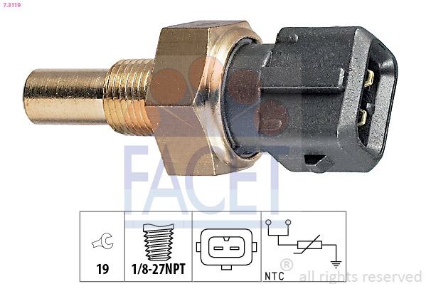 FACET Sensor, coolant temperature Article number: 7.3119 cheaply