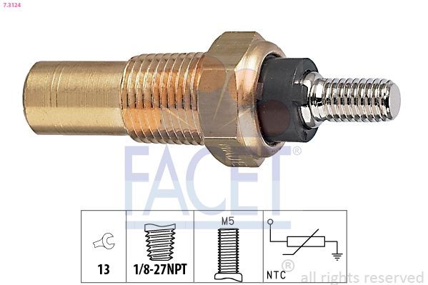 FACET Sensor, motortemperatur artikkelnummer: 7.3124 billig