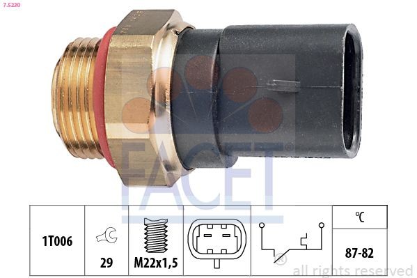 FACET Temperature Switch, radiator fan Article number: 7.5230 cheaply