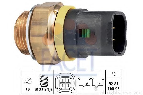 FACET Temperature Switch, radiator fan Article number: 7.5658 cheaply