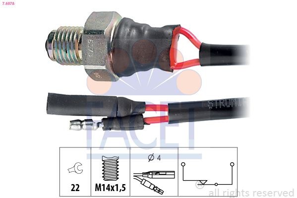 FACET Reverse light switch Article number: 7.6078 cheaply