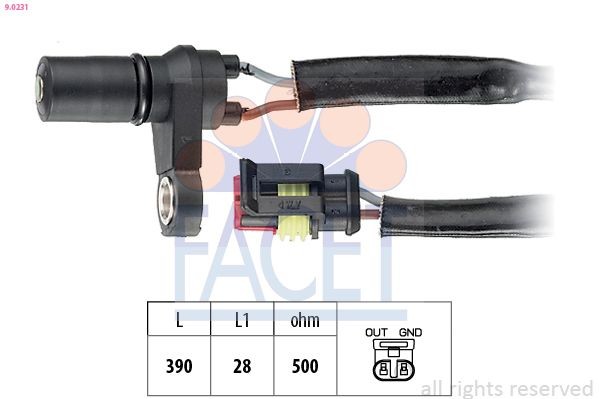 FACET RPM Sensor, automatic transmission Article number: 9.0231 cheaply