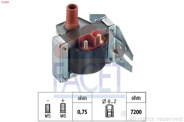FACET Ignition coil Article number: 9.6069 cheaply