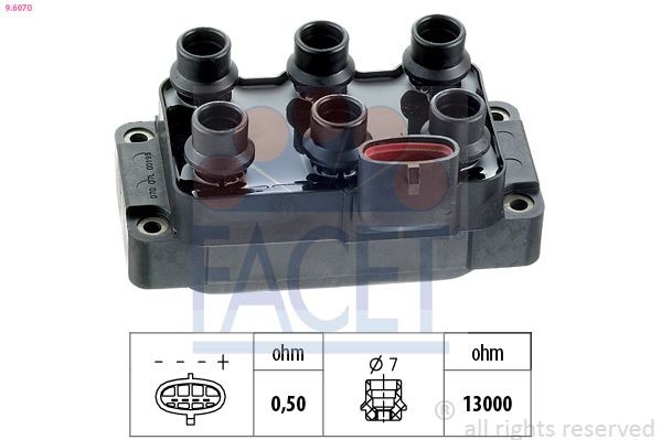 FACET Ignition coil Article number: 9.6070 cheaply
