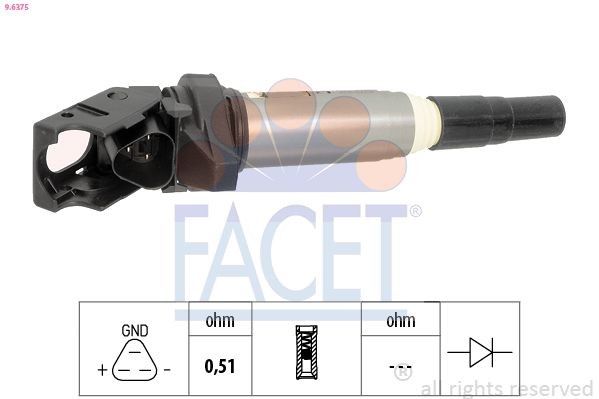 FACET Ignition coil Article number: 9.6375 cheaply