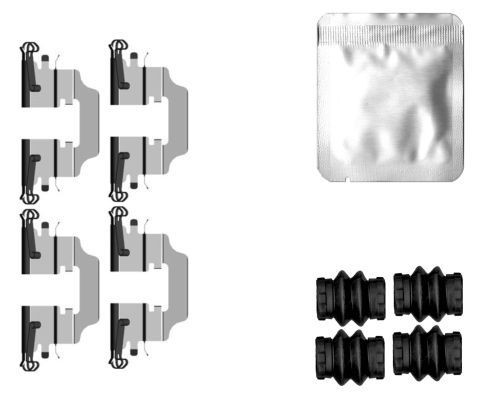 HELLA 8DZ 355 207-101 Σετ βοηθ. εξαρτημάτων, τακάκια φρένων ZOE ZOE (BFMC, BFMD) 136 PS Ηλεκτρικό