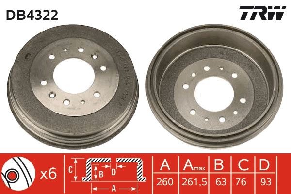 TRW Bremsetromle Varenummer: DB4322 billige