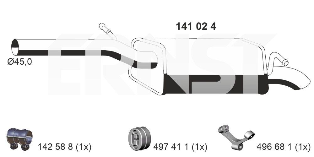 ERNST Rear silencer Article number: 141024 cheaply