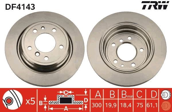 TRW Brake disc Article number: DF4143 cheaply