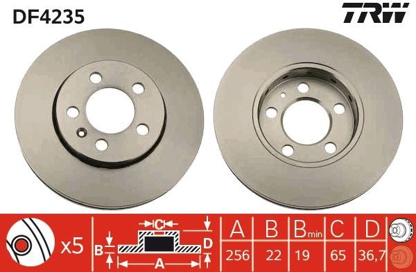 TRW Brake disc Article number: DF4235 cheaply