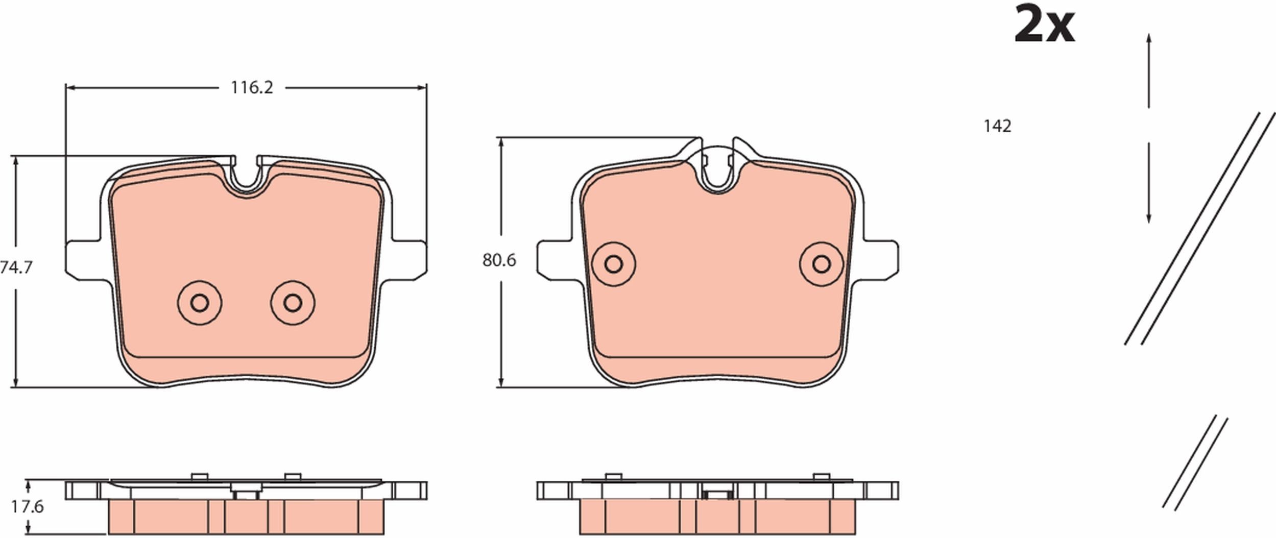 TRW Brake pad set Article number: GDB2519 cheaply