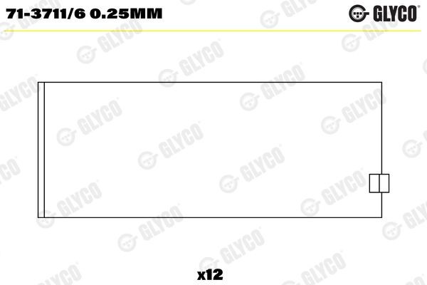 GLYCO Big End Bearings Article number: 71-3711/6 0.25MM cheaply