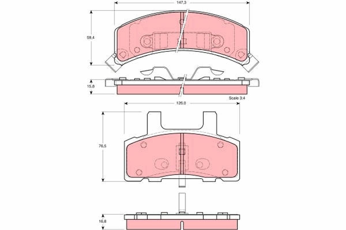 TRW Brake pad set Article number: GDB1273 cheaply