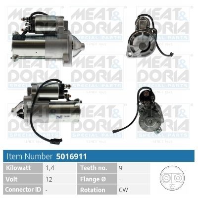 MEAT & DORIA Starter motor Article number: 5016911 cheaply