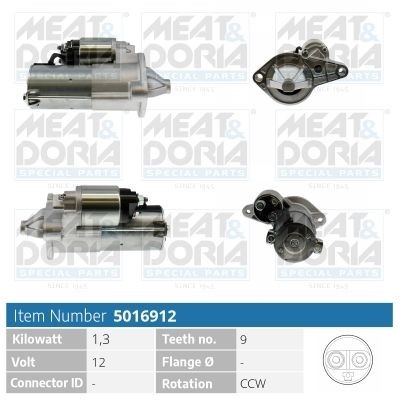 MEAT & DORIA Starter motor Article number: 5016912 cheaply