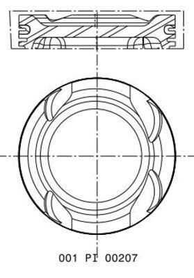 MAHLE ORIGINAL Piston Article number: 001 PI 00207 000 cheaply