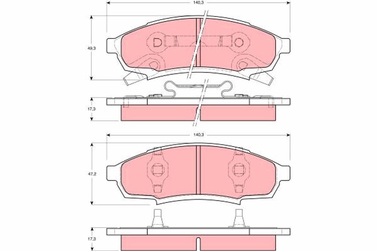 TRW Brake pad set Article number: GDB4014 cheaply