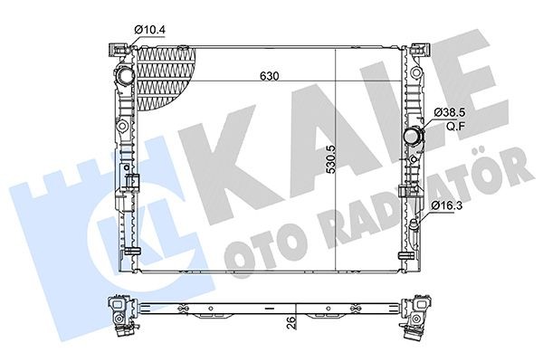 KALE OTO RADYATOR Engine radiator Article number: 363505 cheaply