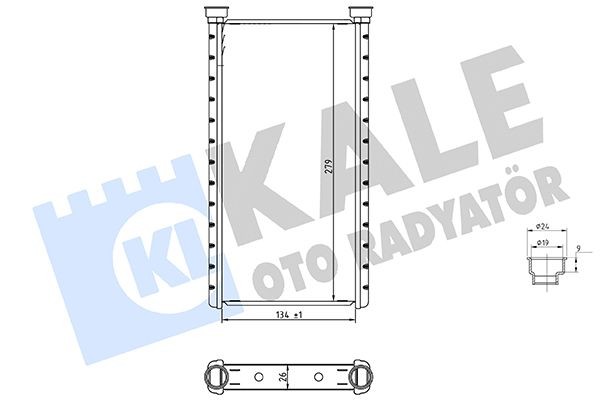 KALE OTO RADYATOR Heater matrix Article number: 370680 cheaply