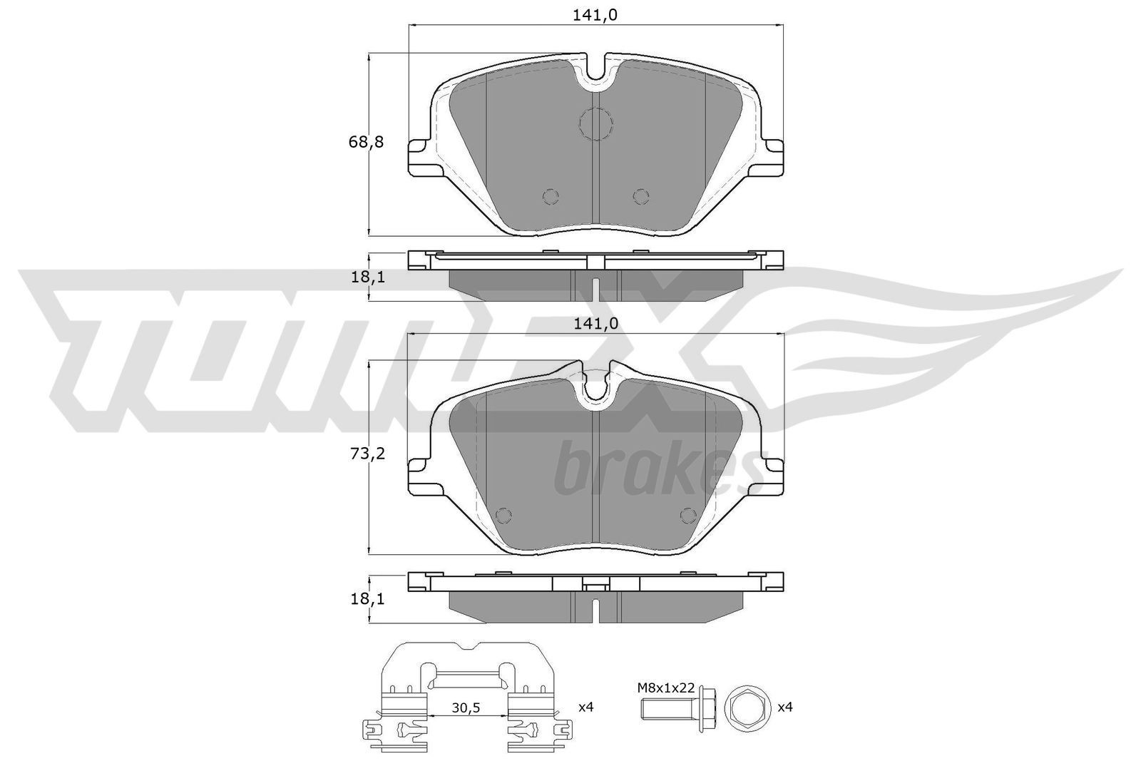 TOMEX brakes Brake pad set Article number: TX 60-75 cheaply
