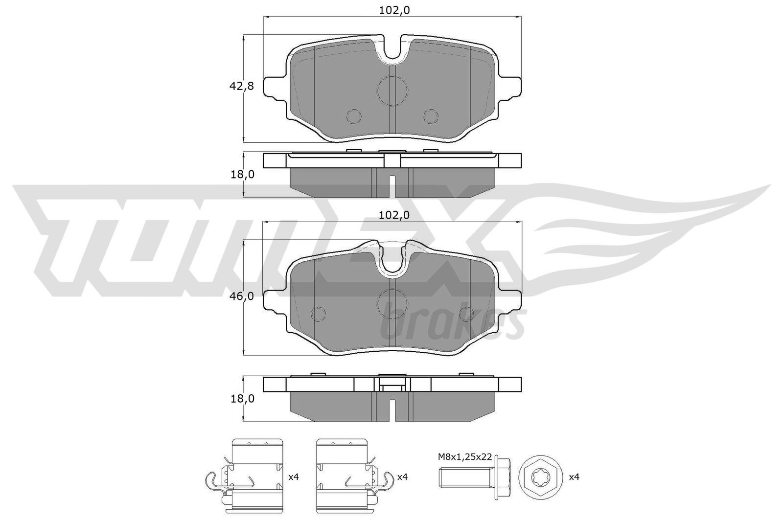 TOMEX brakes Brake pad set Article number: TX 60-77 cheaply