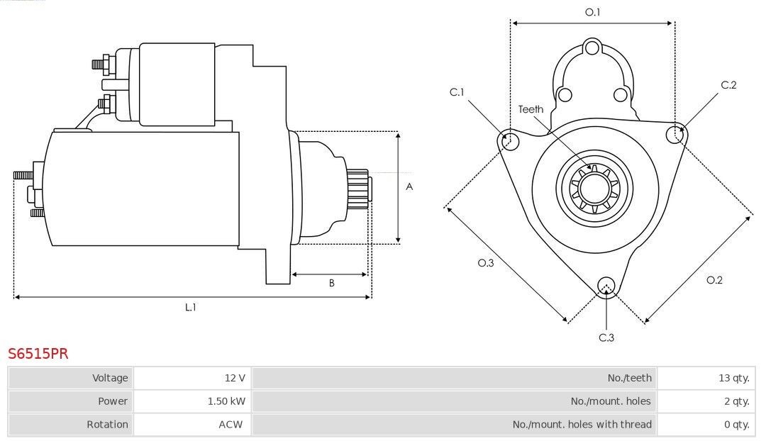 AS-PL Starter motor Article number: S6515PR cheaply