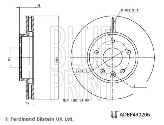 BLUE PRINT Brake disc Article number: ADBP430206 cheaply