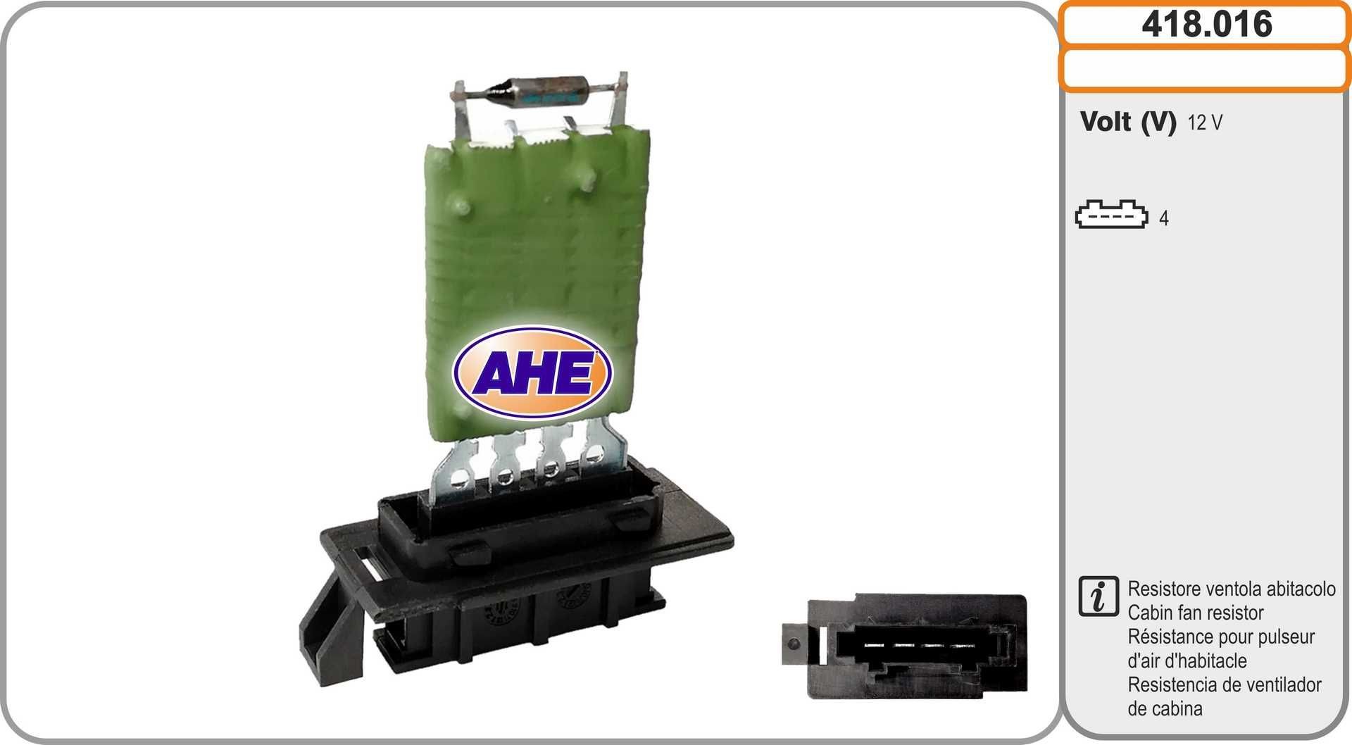AHE Pre-resistor, electro motor radiator fan Article number: 418.016 cheaply