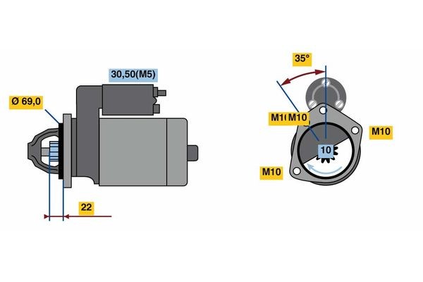 BOSCH Starter motor Article number: 0 986 023 870 cheaply
