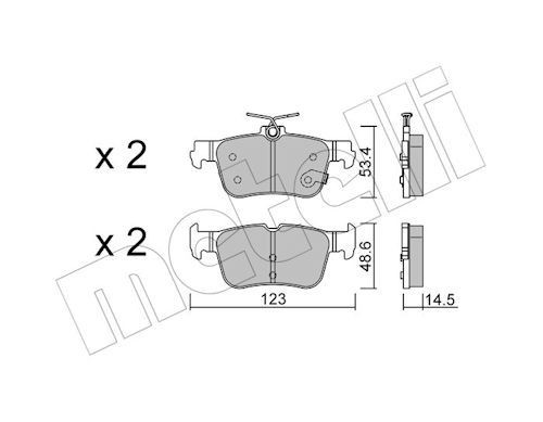 METELLI Brake pad set Article number: 22-1332-0 cheaply