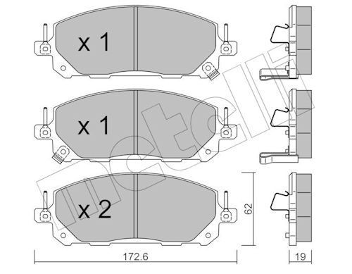 METELLI Brake pad set Article number: 22-1398-0 cheaply