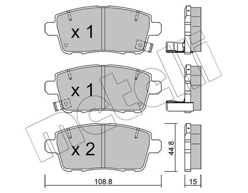 METELLI Brake pad set Article number: 22-1400-0 cheaply