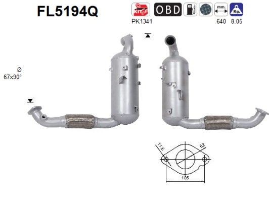 AS Diesel particulate filter Article number: FL5194Q cheaply