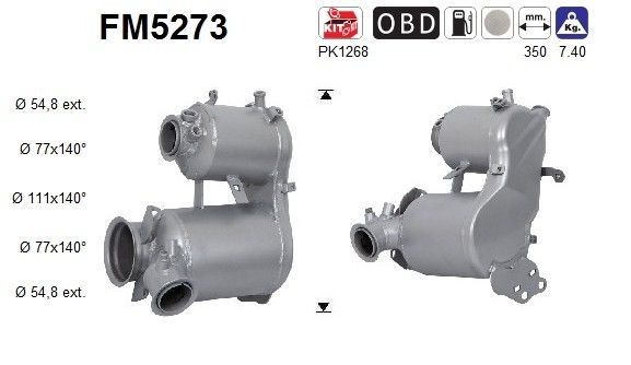 AS Diesel particulate filter Article number: FM5273 cheaply