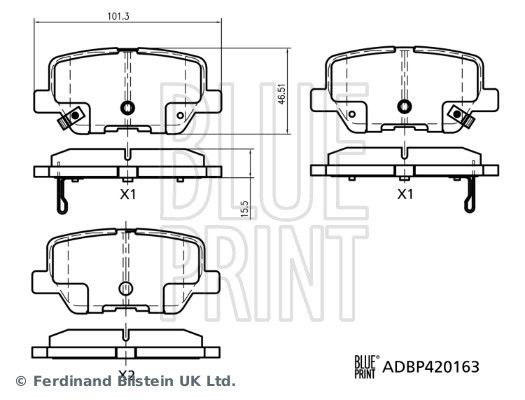 BLUE PRINT Brake pad set Article number: ADBP420163 cheaply
