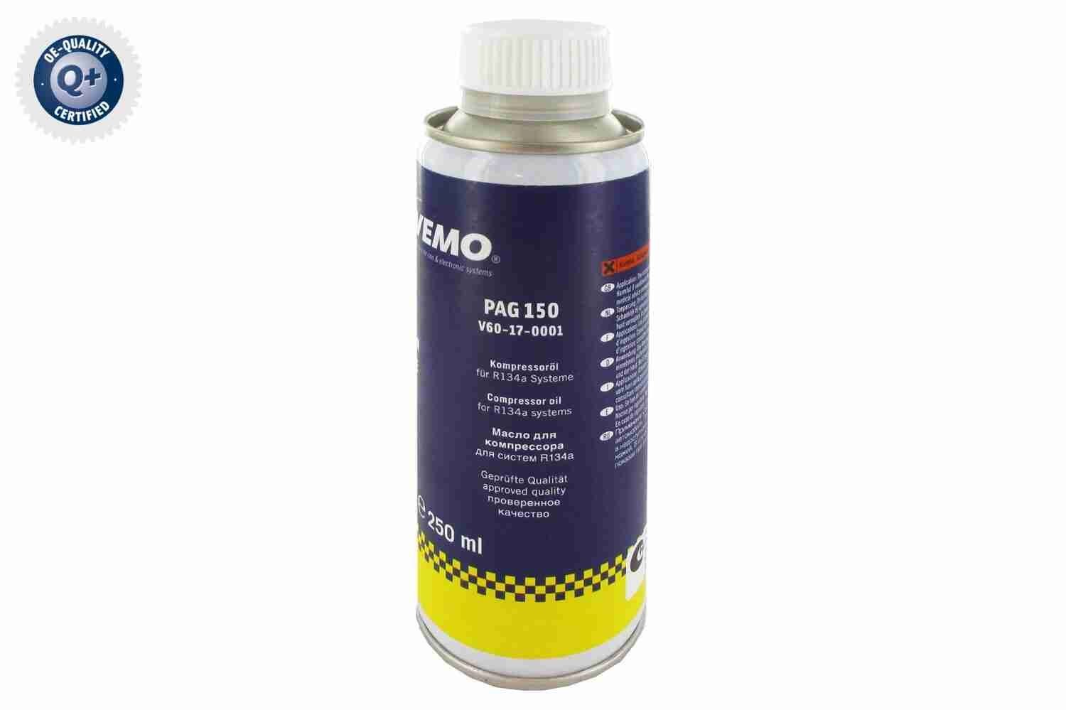 VEMO Oil, air conditioning system Q+, original equipment manufacturer quality Article number: V60-17-0003 cheaply